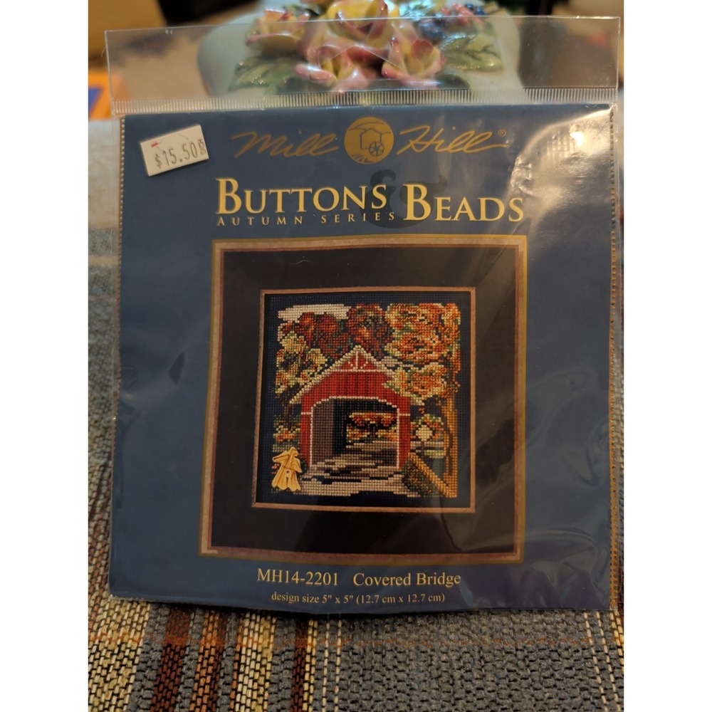 Mill Hill Buttons Beads Autumn Series MH14-2201 Covered Bridge Cross Stitch Kit